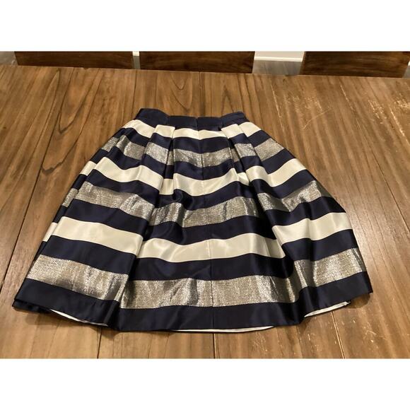 Eliza j mettalic stripe jacquard Embellished faille Rhinestone top & skirt set 6 - Picture 11 of 14